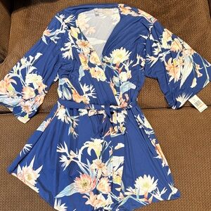 Flora Nikrooz Blue Kimono with Floral Design
